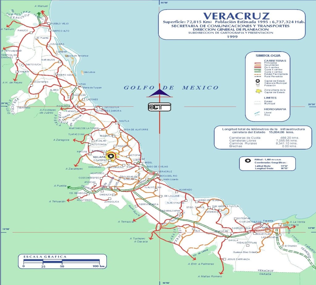 Mapa del Estado de Veracruz