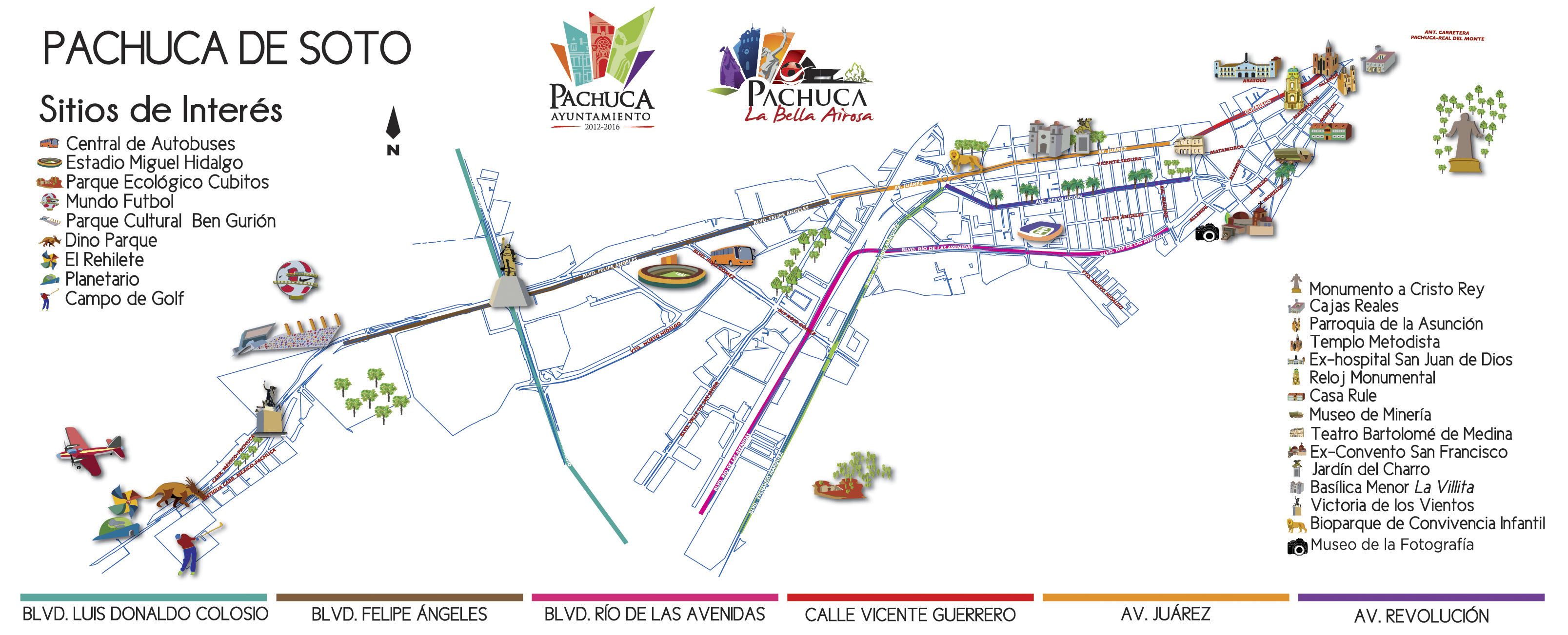 Mapa Turístico de Pachuca