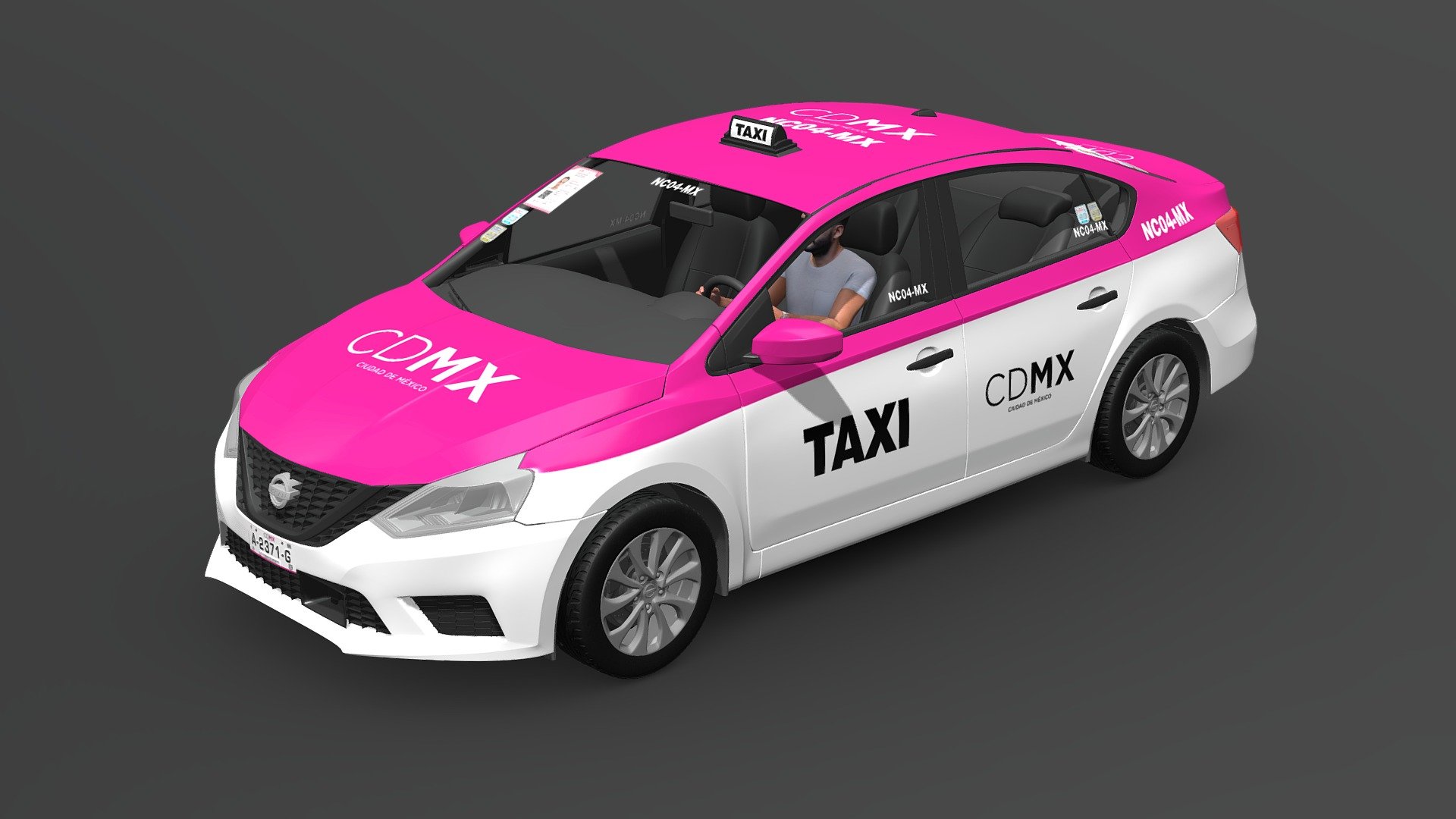 Los taxis en CDMX son blancos y rosas